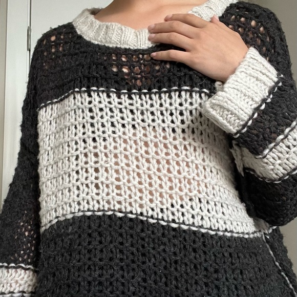 Free People Loose knit stripped sweater - Picture 3 of 5